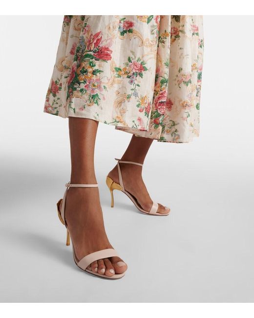 Christian Louboutin White Ginko Girl 85 Leather Sandals