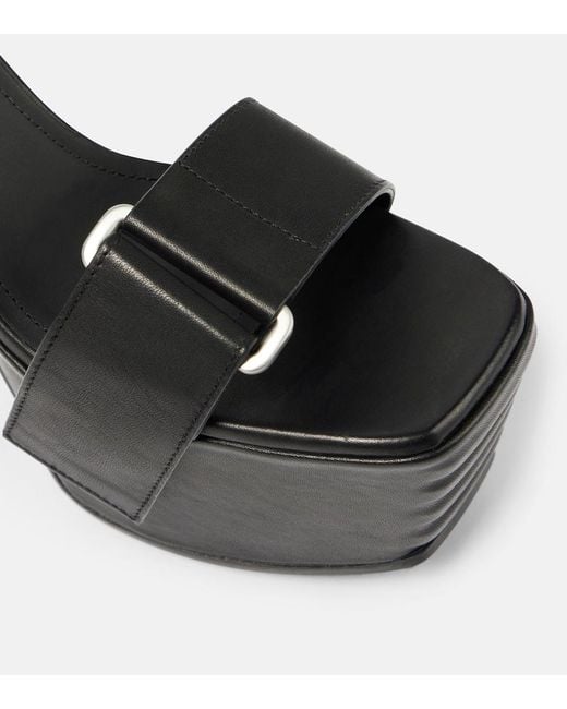 Rick Owens Black Leather Platform Sandals