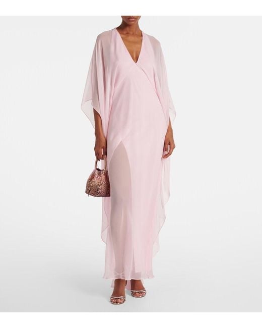 The Sei Pink Caped Silk Chiffon Gown