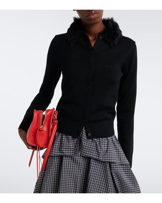 Loewe Blue Double L Wool Cardigan