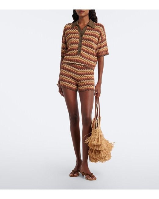 Faithfull The Brand Multicolor Raya Chevron Lame Polo Sweater
