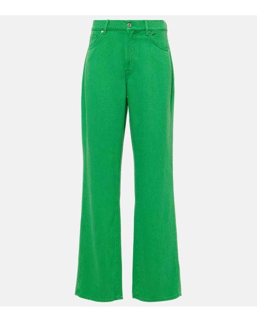 Jean droit Tess a taille haute 7 For All Mankind en coloris Green