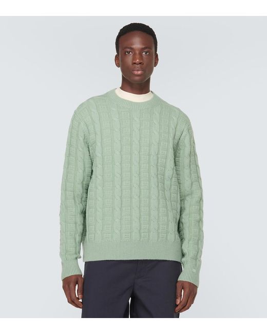 Pullover in misto lana a trecce di Acne in Green da Uomo
