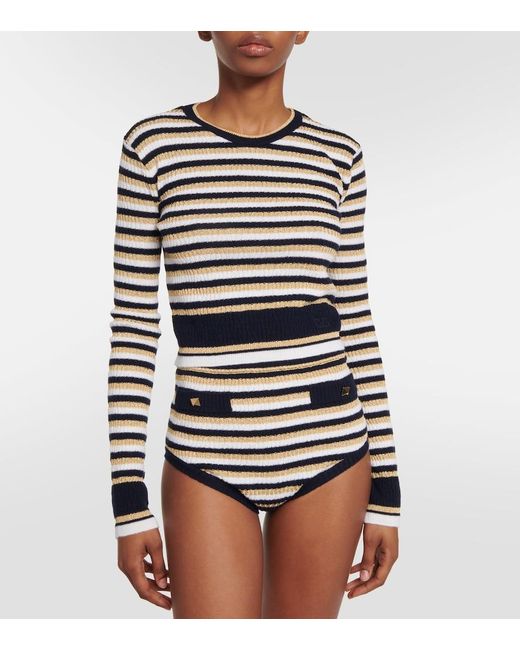 Valentino Black Roman Stud Striped Wool Shorts