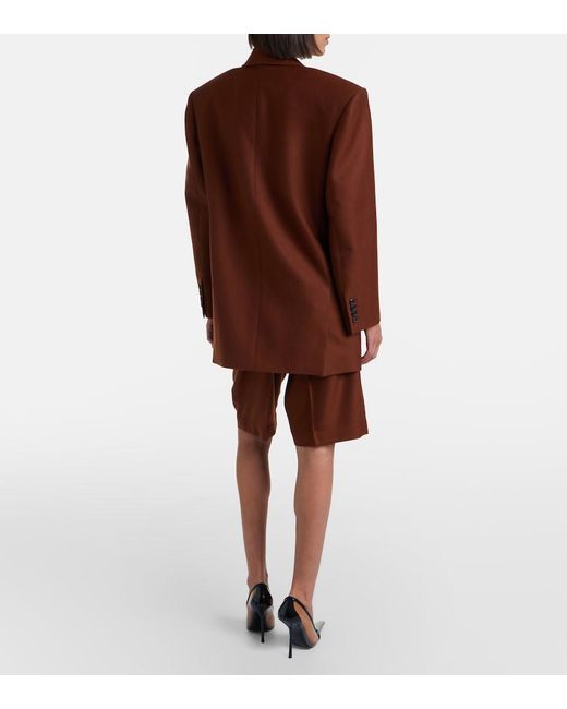 Saint Laurent Brown Pleated Cashmere Bermuda Shorts