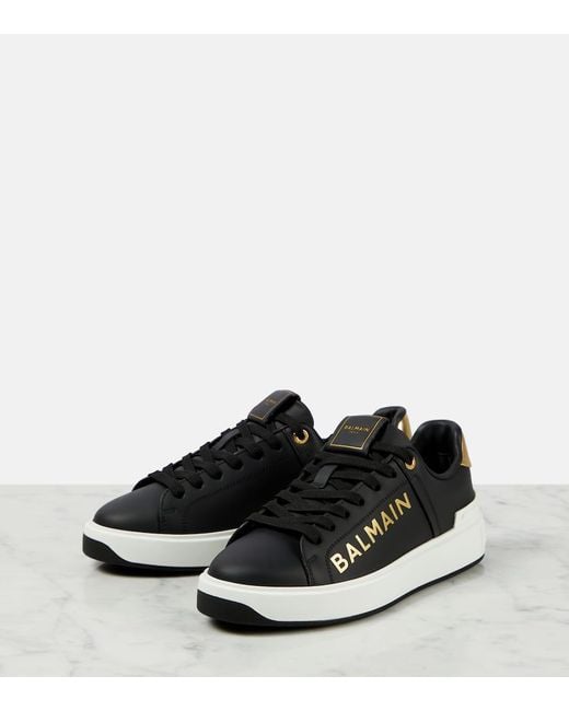 Balmain Black Sneakers B-Court aus Leder