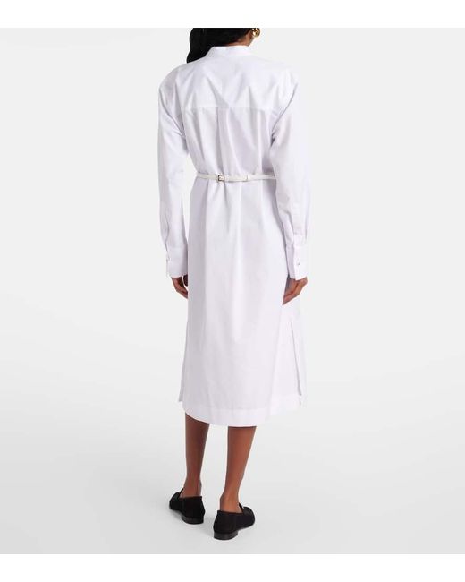 Gucci White Horsebit Cotton Poplin Midi Dress