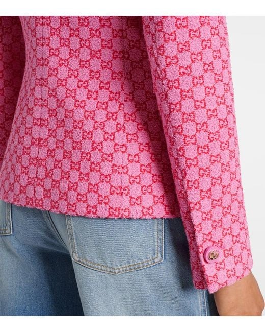 Gucci Pink Jacke Gg Aus Boucle