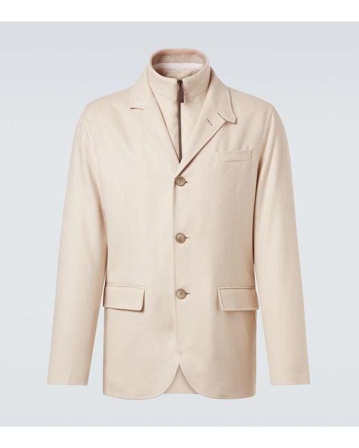Herno Natural Layered Silk And Cashmere Blazer for men
