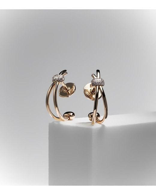 Pomellato White Together 18Kt Rose Earrings With Diamonds