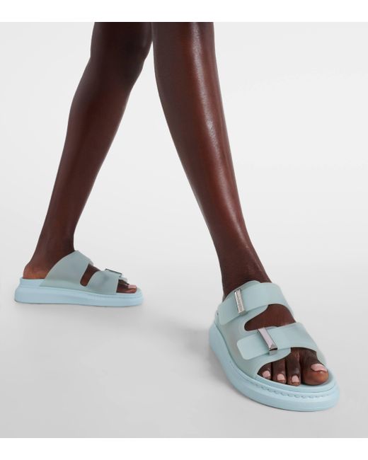 Alexander McQueen Blue Hybrid Rubber Sandals