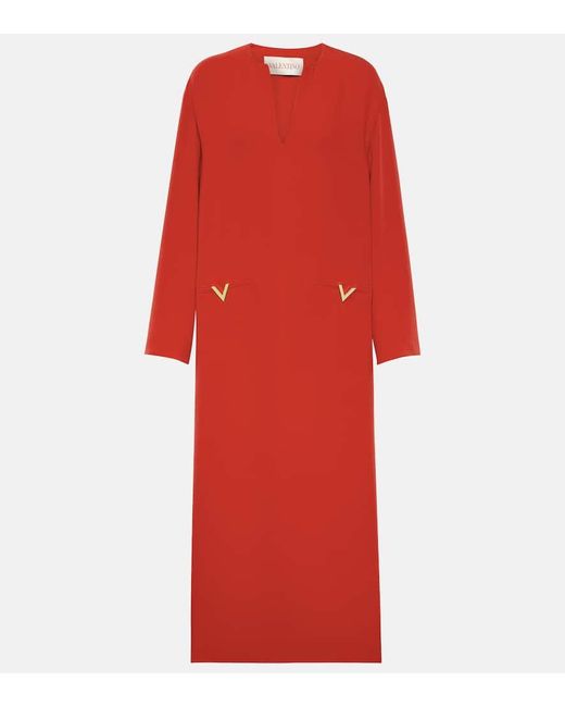 Caftan de seda con VGold Valentino de color Red