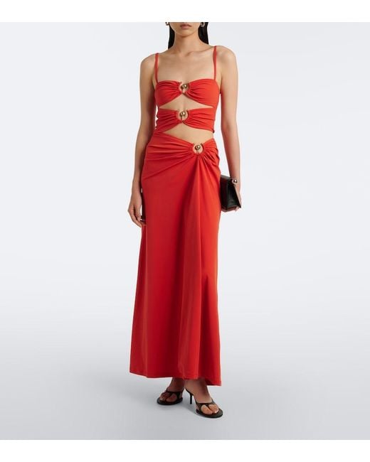 Christopher Esber Orbit Gathered Cutout Maxi Dress