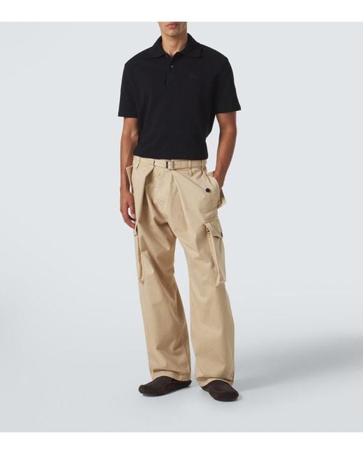 Loewe Black Double L Cotton Pique Polo Shirt for men