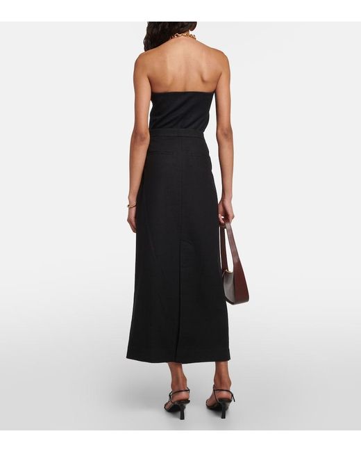 Vince Black Flannel Maxi Skirt