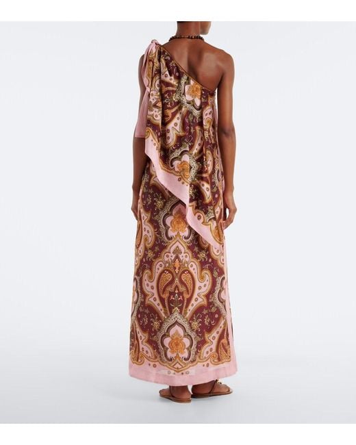 ALÉMAIS Multicolor Porter Printed One-Shoulder Maxi Dress
