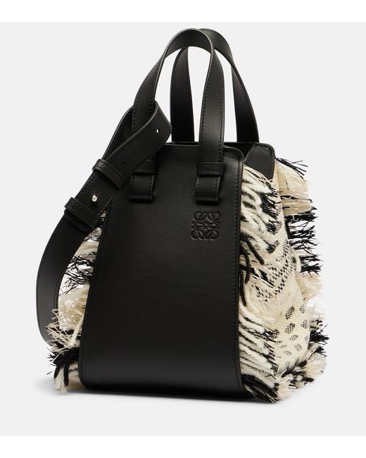 Loewe Black Bucket Bag Hammock Compact Aus Leder