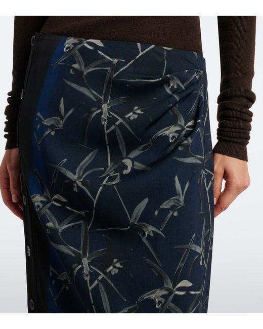 Proenza Schouler Blue Anais Printed Cady Maxi Skirt