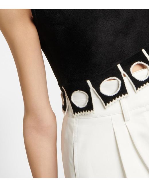Alaïa Black Sleeveless Cropped Top