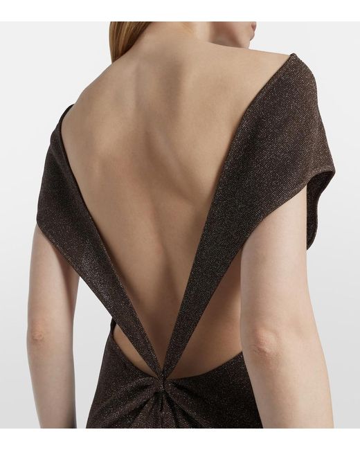 Max Mara Brown Open-Back Maxi Dress