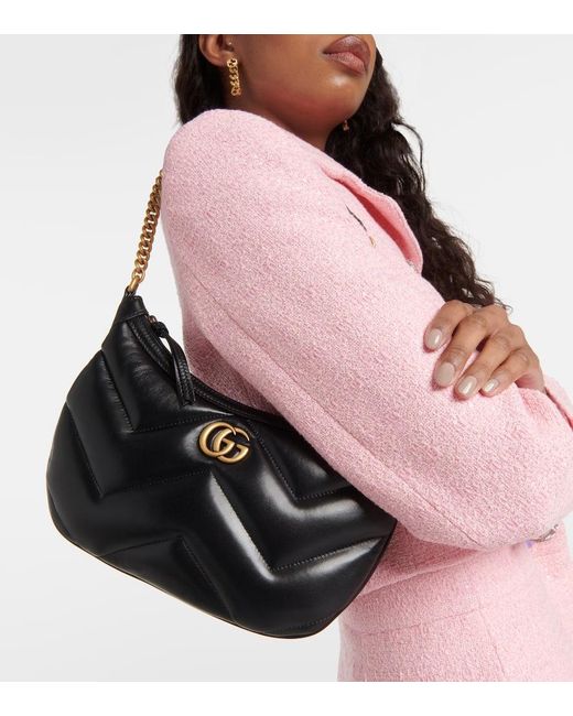 Gucci Gg Marmont Small Matelasse Leather Shoulder Bag in Black Lyst
