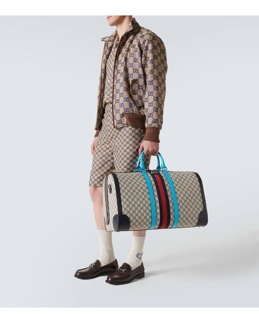 Gucci Blue Savoy Medium GG Canvas Duffel Bag for men