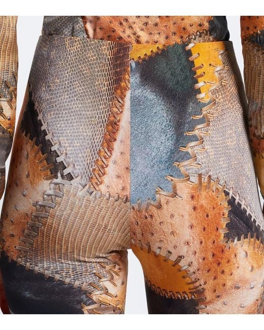 Roberto Cavalli Brown Trompe L'Oil Flared Pants