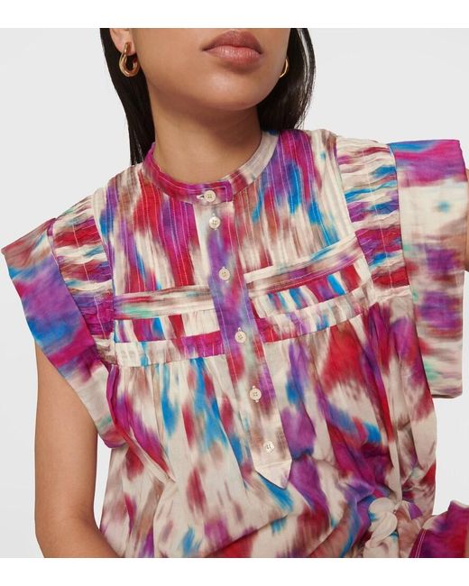 Isabel Marant Purple Leaza Cotton Minidress