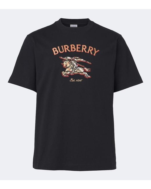 Burberry Black Ekd Cotton Jersey T-Shirt for men
