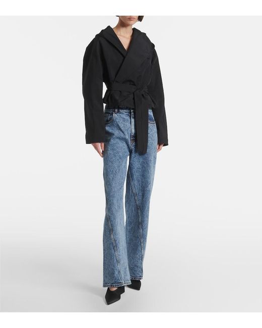 Alaïa Black Hooded Wrap Jacket