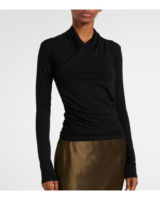 Vince Blue Fixed Wrap Top