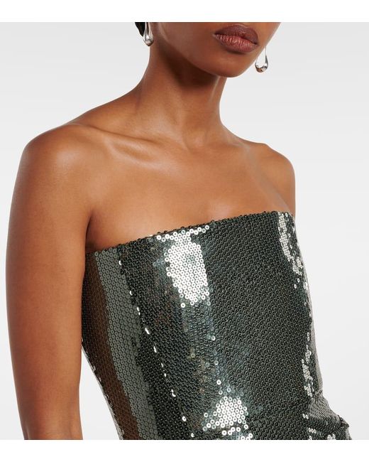 Abito Bustier Lungo Con Paillettes di Alex Perry in Black