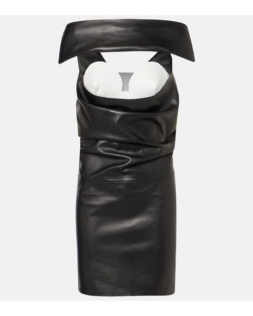 Jean Paul Gaultier Black Cocktailkleid Aus Leder
