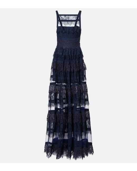 Elie Saab Blue Lace Gown