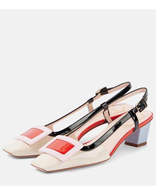 Roger Vivier Pink Belle Vivier 45 Patent Leather Slingback Pumps