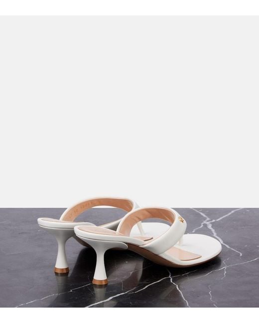 Gianvito Rossi White Ascent 55 Leather Mules