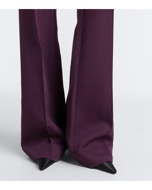 Alex Perry Purple Virgin Wool Flared Pants