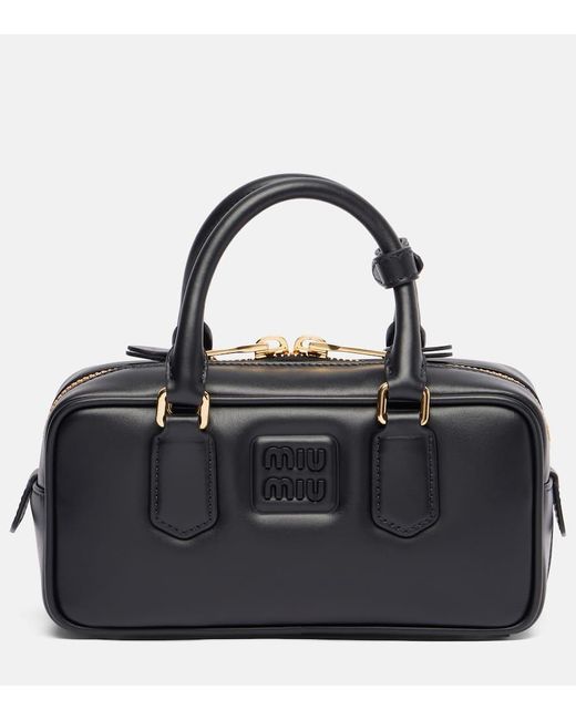 Miu Miu Black Arcadie Leather Tote Bag