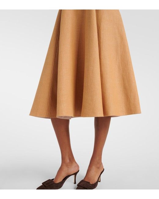 Emilia Wickstead Natural Jody Cotton And Linen Blend Dress