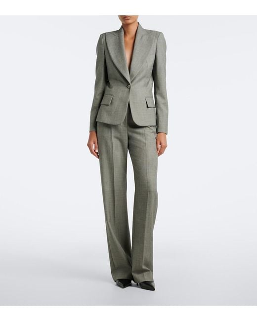 McQueen Gray Wool Straight Pants