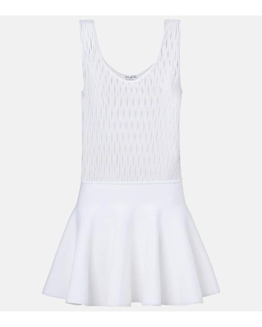 Robe Skater Alaïa en coloris White