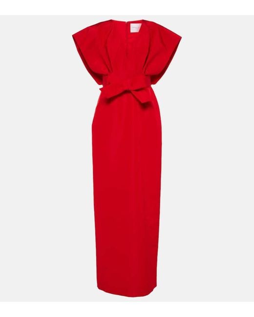 Carolina Herrera Red Bow-Detail Silk Faille Gown