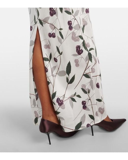 Stella McCartney White Printed Silk Maxi Dress