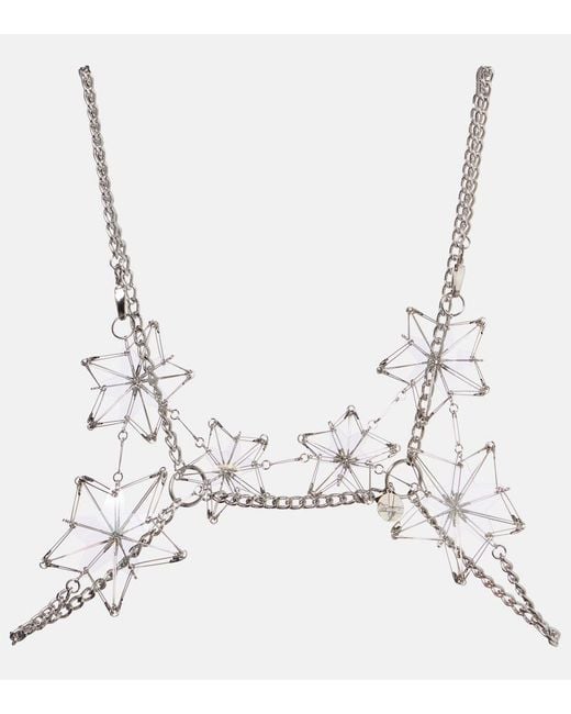 Noir Kei Ninomiya Metallic Chain-Detail Top