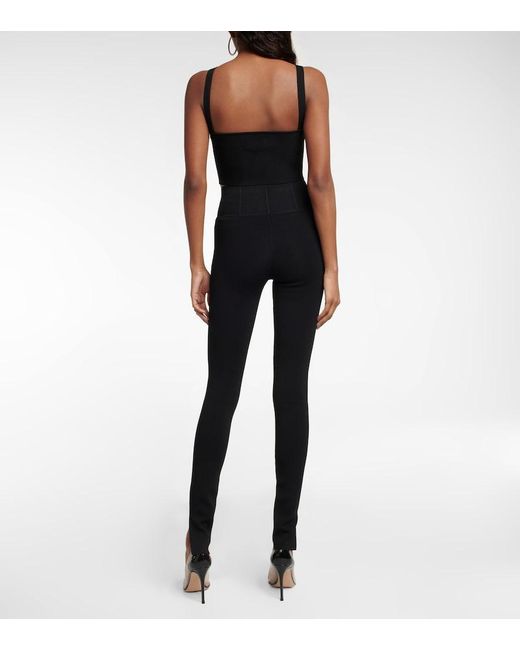 Galvan Black Split-Hem Leggings