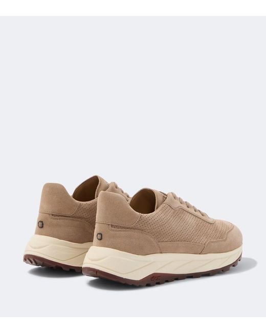 Fedeli Natural Suede-Trimmed Sneakers for men