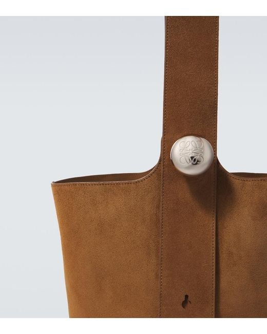 Loewe Brown Pebble Large Suede Tote Bag for men