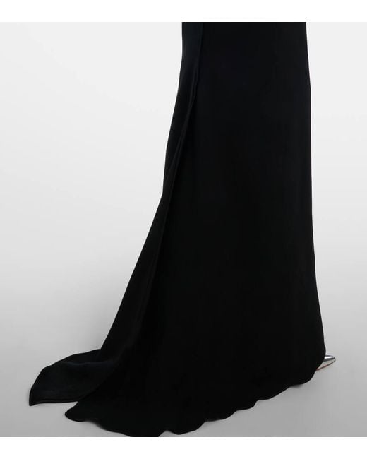 Marmar Halim Black Embellished Strapless Gown