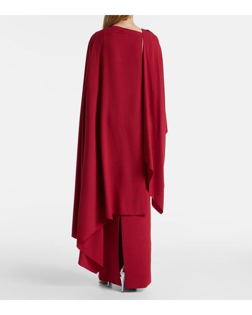Roksanda Red Demetria Caped Crepe Gown