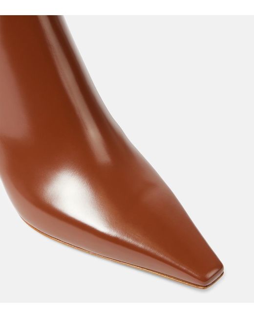 Gianvito Rossi Brown Patent Leather Ankle Boots